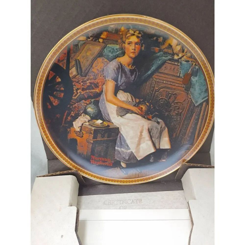 Norman Rockwell "Dreaming In The Attic" #69Y Bradford Collectible Plate